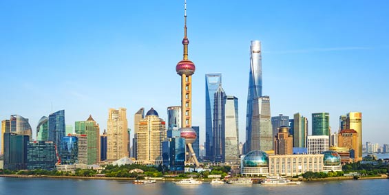 International Moving Truck Driving Over Bridge